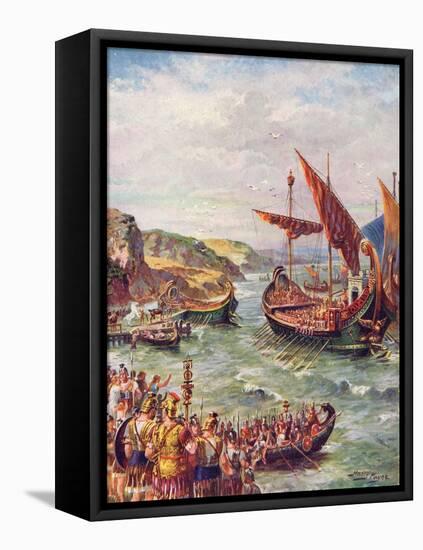 The Romans Leave England-Harry Payne-Framed Stretched Canvas