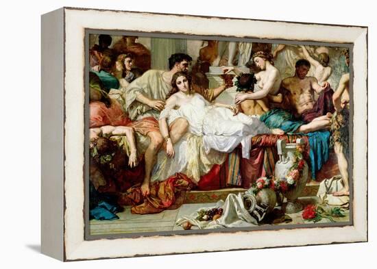 The Romans of the Decadence, Detail of the Central Group, 1847-Thomas Couture-Framed Premier Image Canvas