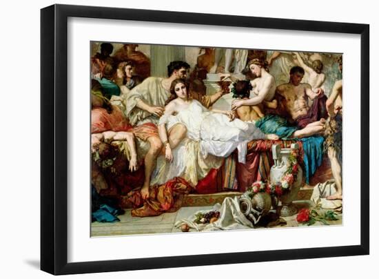 The Romans of the Decadence, Detail of the Central Group, 1847-Thomas Couture-Framed Giclee Print