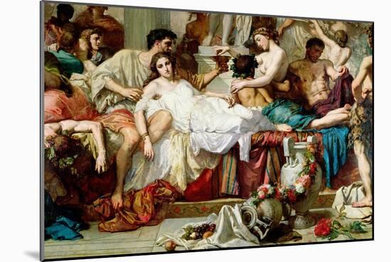The Romans of the Decadence, Detail of the Central Group, 1847-Thomas Couture-Mounted Giclee Print