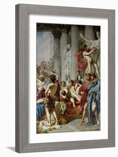 The Romans of the Decadence, Detail of the Right Hand Group, 1847-Thomas Couture-Framed Giclee Print