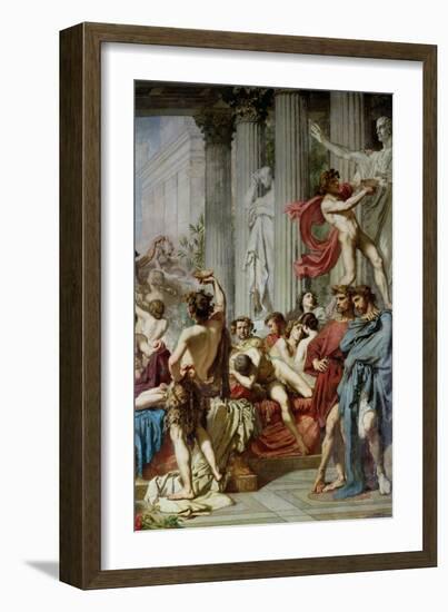 The Romans of the Decadence, Detail of the Right Hand Group, 1847-Thomas Couture-Framed Giclee Print