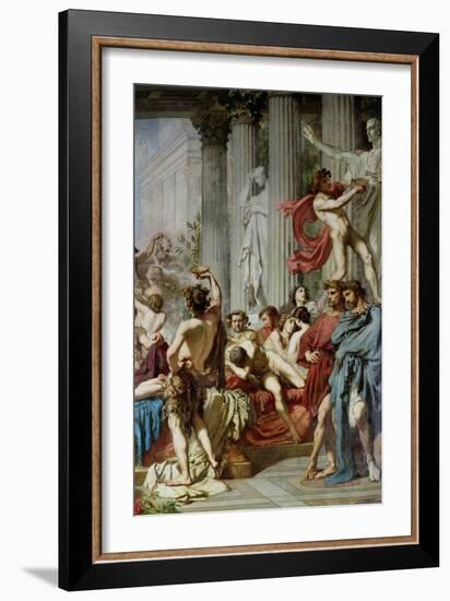 The Romans of the Decadence, Detail of the Right Hand Group, 1847-Thomas Couture-Framed Giclee Print