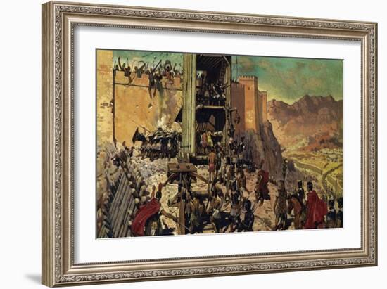 The Romans Spent Months Building a Ramp and a Siege Tower-Alberto Salinas-Framed Giclee Print