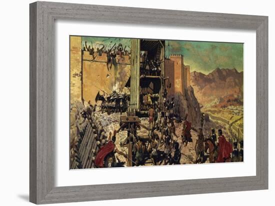 The Romans Spent Months Building a Ramp and a Siege Tower-Alberto Salinas-Framed Giclee Print