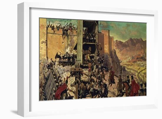 The Romans Spent Months Building a Ramp and a Siege Tower-Alberto Salinas-Framed Giclee Print