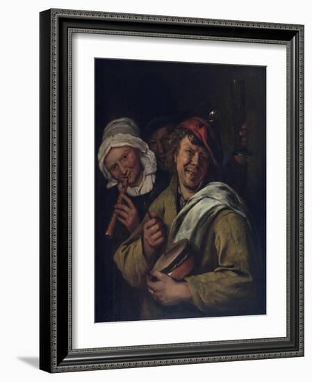 The Rommelpot: Interior with Three Figures-Jan Havicksz Steen-Framed Giclee Print