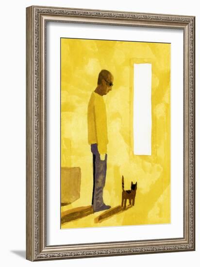 The room where the move-off has finished. A man with a cat, 2017-Hiroyuki Izutsu-Framed Giclee Print