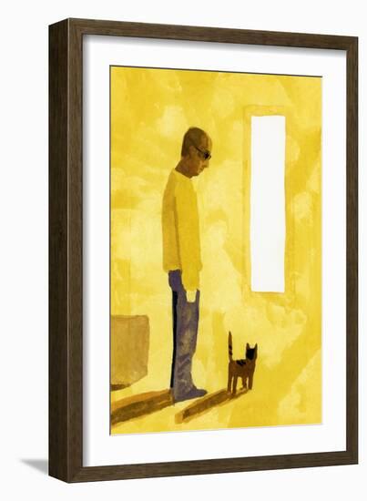 The room where the move-off has finished. A man with a cat, 2017-Hiroyuki Izutsu-Framed Giclee Print