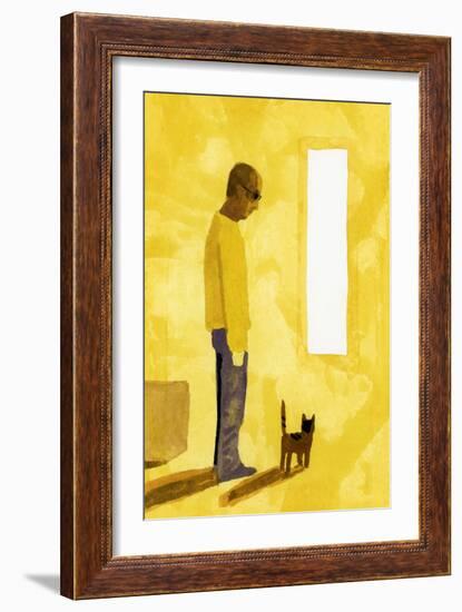 The room where the move-off has finished. A man with a cat, 2017-Hiroyuki Izutsu-Framed Giclee Print