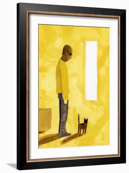 The room where the move-off has finished. A man with a cat, 2017-Hiroyuki Izutsu-Framed Giclee Print