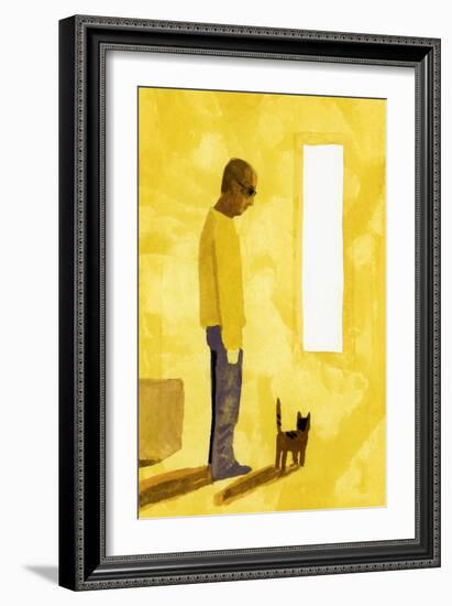 The room where the move-off has finished. A man with a cat, 2017-Hiroyuki Izutsu-Framed Giclee Print