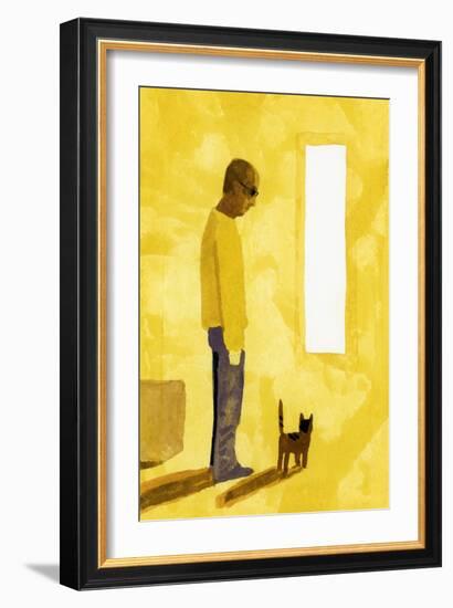 The room where the move-off has finished. A man with a cat, 2017-Hiroyuki Izutsu-Framed Giclee Print