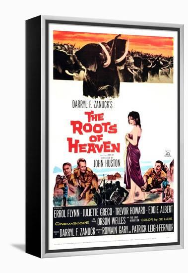 The Roots of Heaven, from Left: Eddie Albert, Trevor Howard, Juliette Greco, Errol Flynn, 1958-null-Framed Stretched Canvas