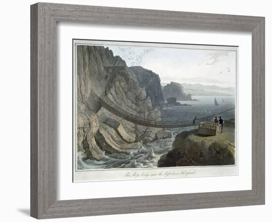 'The Rope Bridge near the Lighthouse, Holyhead', Anglesey, Wales, 1829-William Daniell-Framed Giclee Print