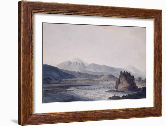 The Rope Bridge, Srinagar, Garhwal, Uttar Pradesh-Thomas & William Daniell-Framed Giclee Print