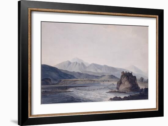 The Rope Bridge, Srinagar, Garhwal, Uttar Pradesh-Thomas & William Daniell-Framed Giclee Print