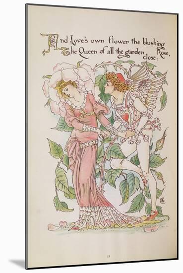 The Rose from 'Flora's Feast'-Walter Crane-Mounted Giclee Print