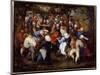 The Rose Party or the Wedding Dance, 17Th Century (Oil on Canvas)-Jan the Elder Brueghel-Mounted Giclee Print
