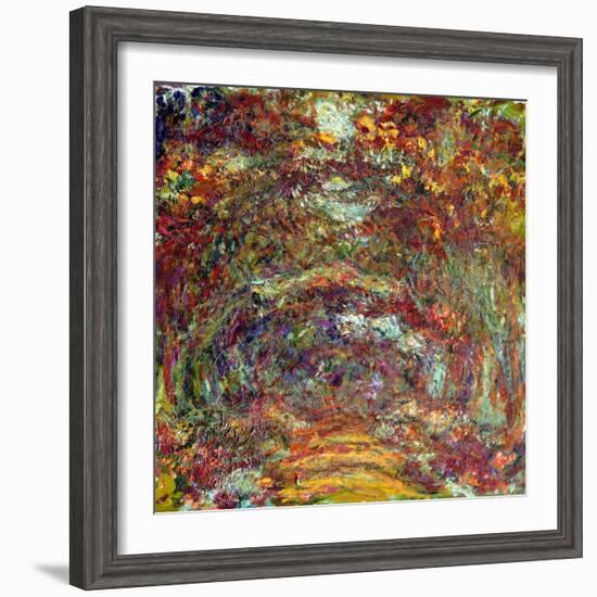 The Rose Path, Giverny, 1920-22-Claude Monet-Framed Giclee Print