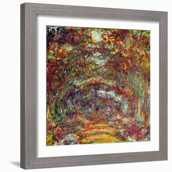 The Rose Path, Giverny, 1920-22-Claude Monet-Framed Giclee Print
