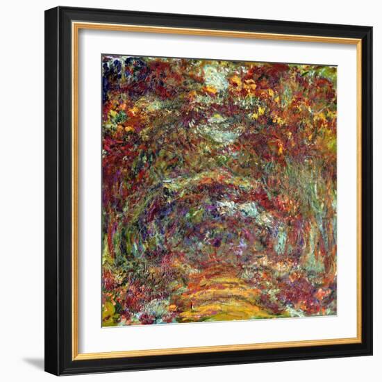 The Rose Path, Giverny, 1920-22-Claude Monet-Framed Giclee Print