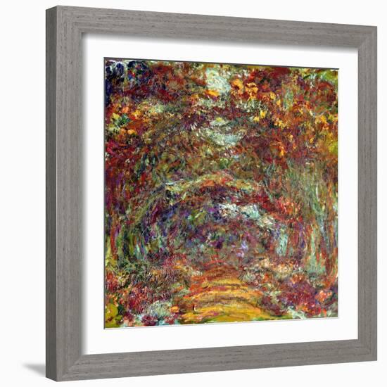 The Rose Path, Giverny, 1920-22-Claude Monet-Framed Premium Giclee Print