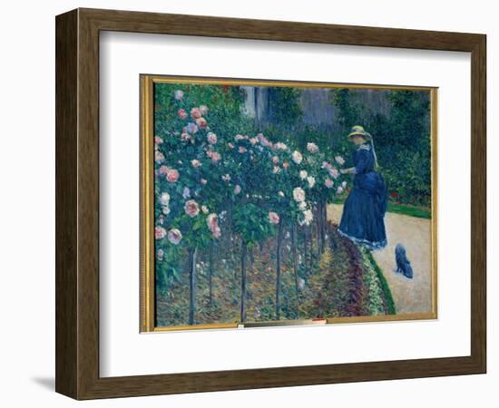 The Roses. Garden of the Little Gennevilliers. Painting by Gustave Caillebotte (1848-1894), 1886. P-Gustave Caillebotte-Framed Giclee Print