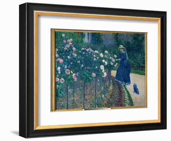 The Roses. Garden of the Little Gennevilliers. Painting by Gustave Caillebotte (1848-1894), 1886. P-Gustave Caillebotte-Framed Giclee Print