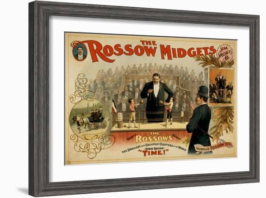 The Rossow Midgets Boxing Match Theatre Poster-Lantern Press-Framed Art Print