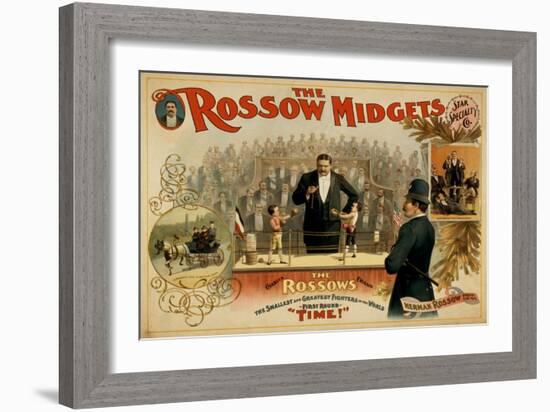 The Rossow Midgets Boxing Match Theatre Poster-Lantern Press-Framed Art Print