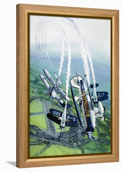 The Rothmans Aerobatics Team Flying in Their Stampe SV4B Biplanes-Wilf Hardy-Framed Premier Image Canvas