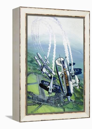 The Rothmans Aerobatics Team Flying in Their Stampe SV4B Biplanes-Wilf Hardy-Framed Premier Image Canvas