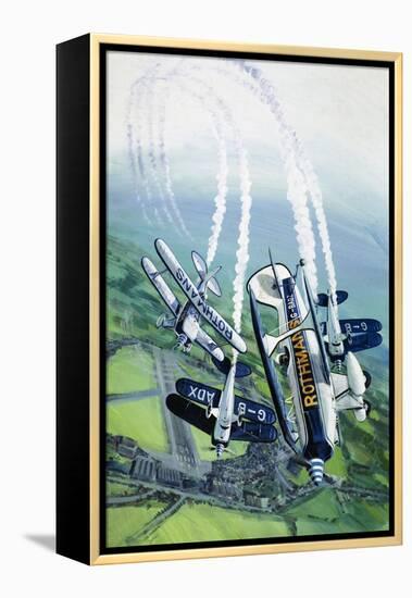 The Rothmans Aerobatics Team Flying in Their Stampe SV4B Biplanes-Wilf Hardy-Framed Premier Image Canvas