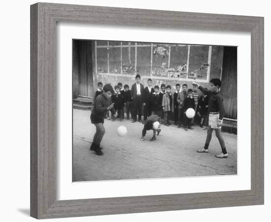 The Rotolo Brothers Playing in Sicily After Cataract Operations Which Restored Their Sight-Carlo Bavagnoli-Framed Photographic Print