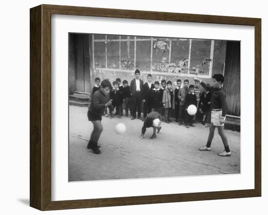 The Rotolo Brothers Playing in Sicily After Cataract Operations Which Restored Their Sight-Carlo Bavagnoli-Framed Photographic Print