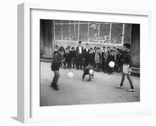 The Rotolo Brothers Playing in Sicily After Cataract Operations Which Restored Their Sight-Carlo Bavagnoli-Framed Photographic Print