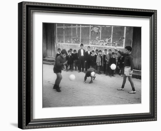 The Rotolo Brothers Playing in Sicily After Cataract Operations Which Restored Their Sight-Carlo Bavagnoli-Framed Photographic Print