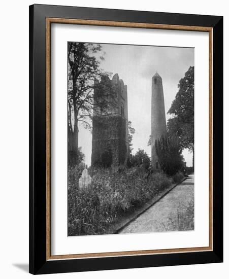 The Round Tower of Swords, Dublin, Ireland, from the East, 1924-1926-Valentine & Sons-Framed Giclee Print