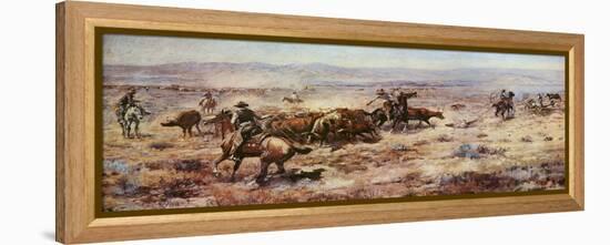 The Round-Up-Charles Marion Russell-Framed Stretched Canvas