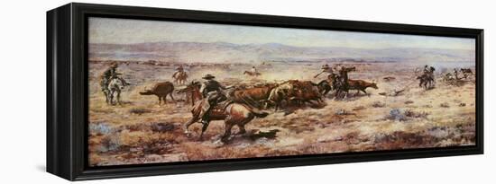The Round-Up-Charles Marion Russell-Framed Stretched Canvas