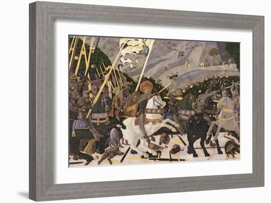 The Rout of San Romano, circa 1438-40 (Tempera on Poplar)-Paolo Uccello-Framed Giclee Print