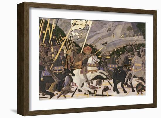 The Rout of San Romano, circa 1438-40 (Tempera on Poplar)-Paolo Uccello-Framed Giclee Print