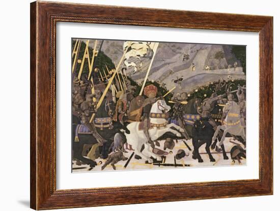 The Rout of San Romano, circa 1438-40 (Tempera on Poplar)-Paolo Uccello-Framed Giclee Print