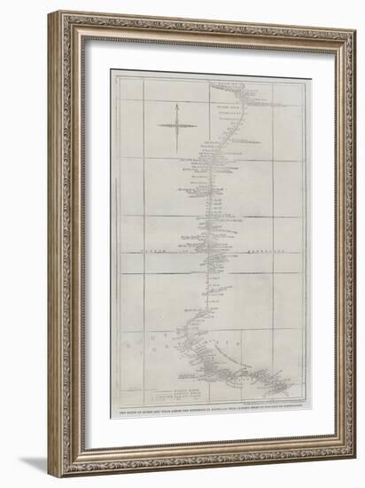 The Route of Burke and Wills across the Continent of Australia from Cooper's Creek to the Gulf of C-John Dower-Framed Giclee Print