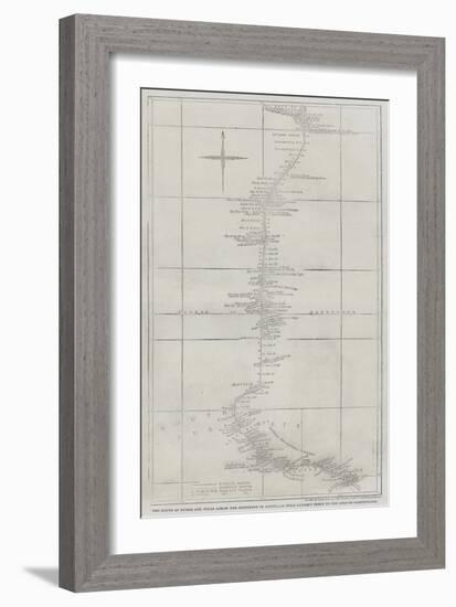 The Route of Burke and Wills across the Continent of Australia from Cooper's Creek to the Gulf of C-John Dower-Framed Giclee Print