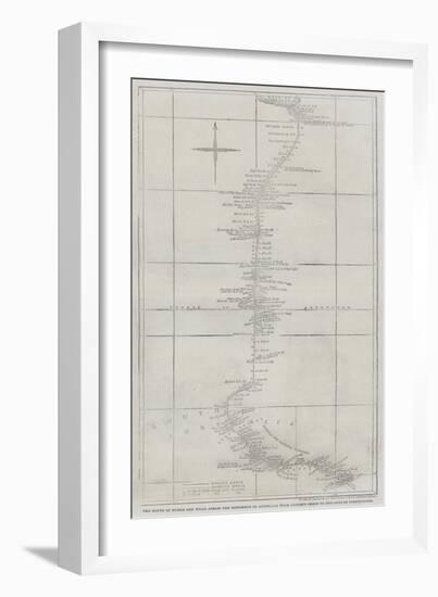 The Route of Burke and Wills across the Continent of Australia from Cooper's Creek to the Gulf of C-John Dower-Framed Giclee Print