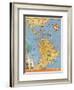 The Routes of the Flying Clipper Ships - Pan American Airways PAA-Kenneth W^ Thompson-Framed Art Print