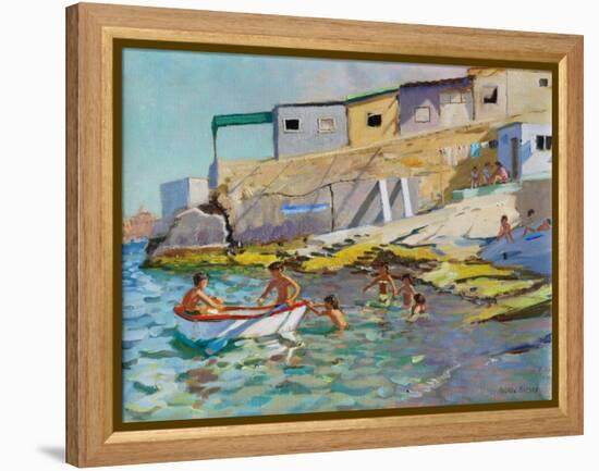 The Rowing Boat, Valetta, Malta, 2015-Andrew Macara-Framed Premier Image Canvas