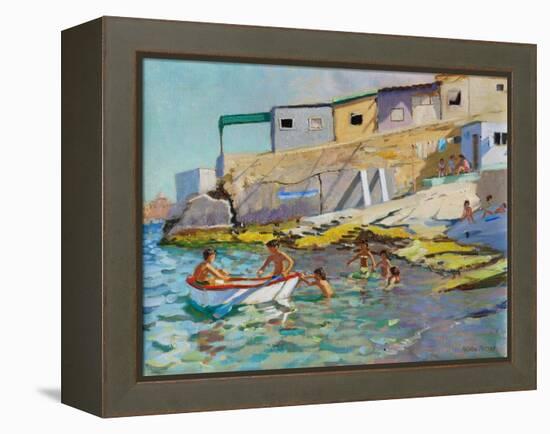 The Rowing Boat, Valetta, Malta, 2015-Andrew Macara-Framed Premier Image Canvas